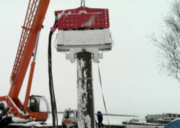 Tube Pile Driver in Winter