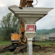 Excavator Mounted OMS Vibroflot and Bucket