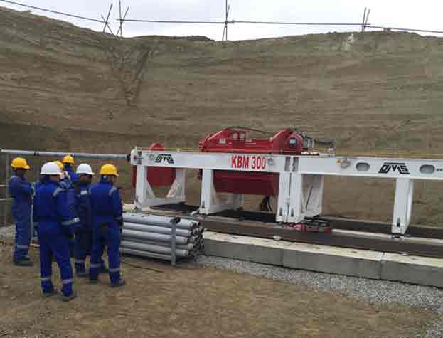 KBM 300 Guided Boring Machine Left View On Jobsite In Azerbaijan